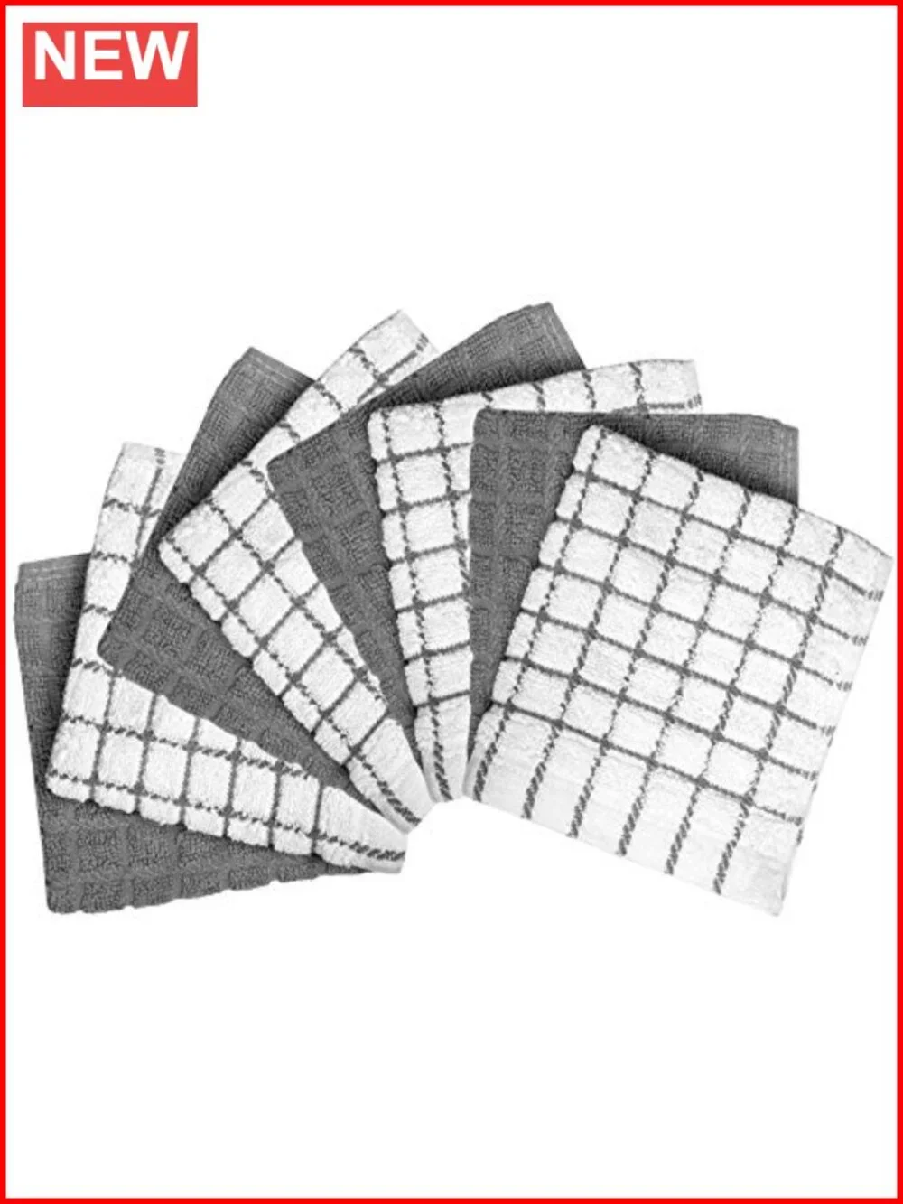 8-Pack 100% Cotton Dish Cloths Kitchen Towels 12x12 Soft Absorbent